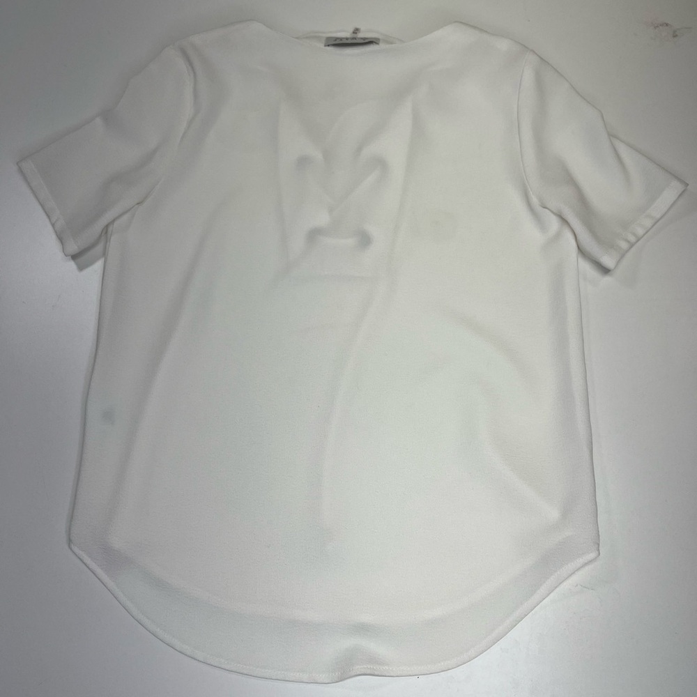 WAYF Ivory Lace Up Short Sleeve Blouse Top Size XS - Picture 3 of 8